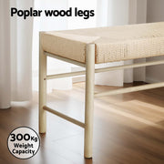 Artiss Dining Bench Paper Rope Seat Wooden Chair 100cm FURNI-P-DIN-BEN-01-WD