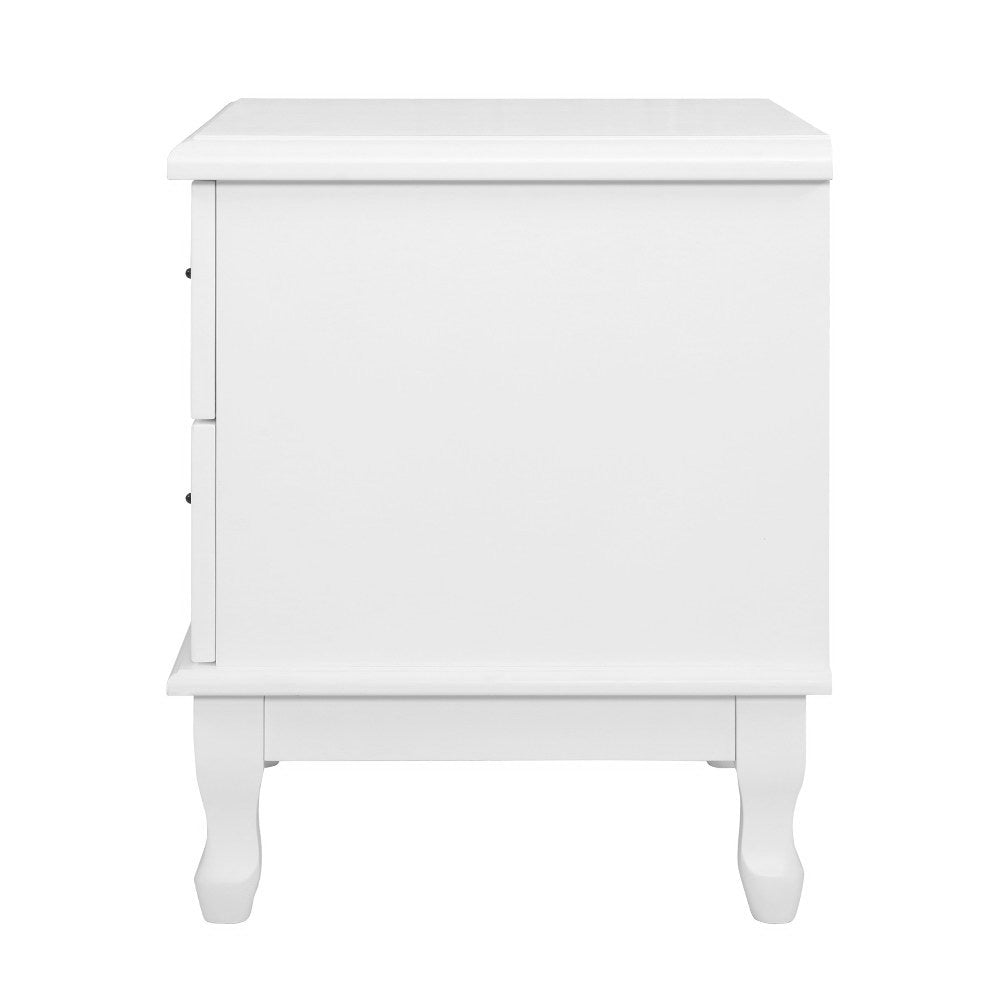 Artiss Bedside Table 2 Drawers - KUBI White FURNI-P-KUBI-BSIDE-WH