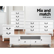 Artiss Bedside Table 2 Drawers - KUBI White FURNI-P-KUBI-BSIDE-WH