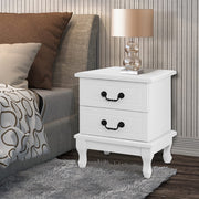 Artiss Bedside Table 2 Drawers - KUBI White FURNI-P-KUBI-BSIDE-WH