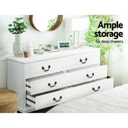 Artiss 6 Chest of Drawers - KUBI White FURNI-P-KUBI-LBOY-WH-AB