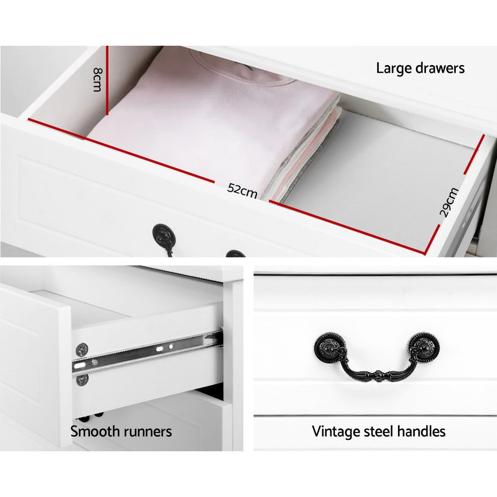 Artiss 6 Chest of Drawers - KUBI White FURNI-P-KUBI-LBOY-WH-AB