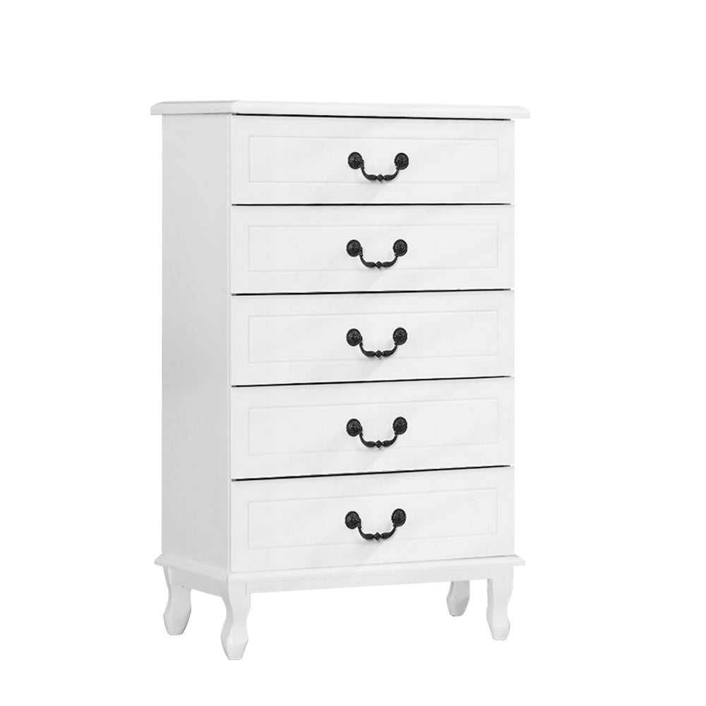 Artiss 5 Chest of Drawers - KUBI White FURNI-P-KUBI-TBOY-WH-AB
