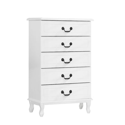 Artiss 5 Chest of Drawers - KUBI White FURNI-P-KUBI-TBOY-WH-AB