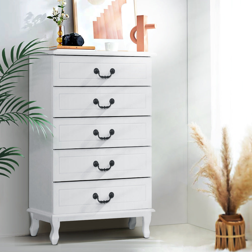 Artiss 5 Chest of Drawers - KUBI White FURNI-P-KUBI-TBOY-WH-AB