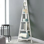 Artiss Bookshelf Corner Shelf 5 Tiers - CANE White FURNI-P-LAD-COR5T-WH