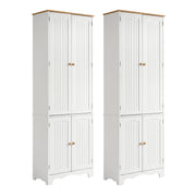 Artiss 2x Buffet Sideboard Pantry Cabinet Cupboard 6-Tiers Storage Shelves BERNE FURNI-P-MED-01-WH-ABX2