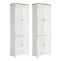 Artiss 2x Buffet Sideboard Pantry Cabinet Cupboard 6-Tiers Storage Shelves BERNE FURNI-P-MED-01-WH-ABX2