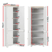 Artiss 2x Buffet Sideboard Pantry Cabinet Cupboard 6-Tiers Storage Shelves BERNE FURNI-P-MED-01-WH-ABX2