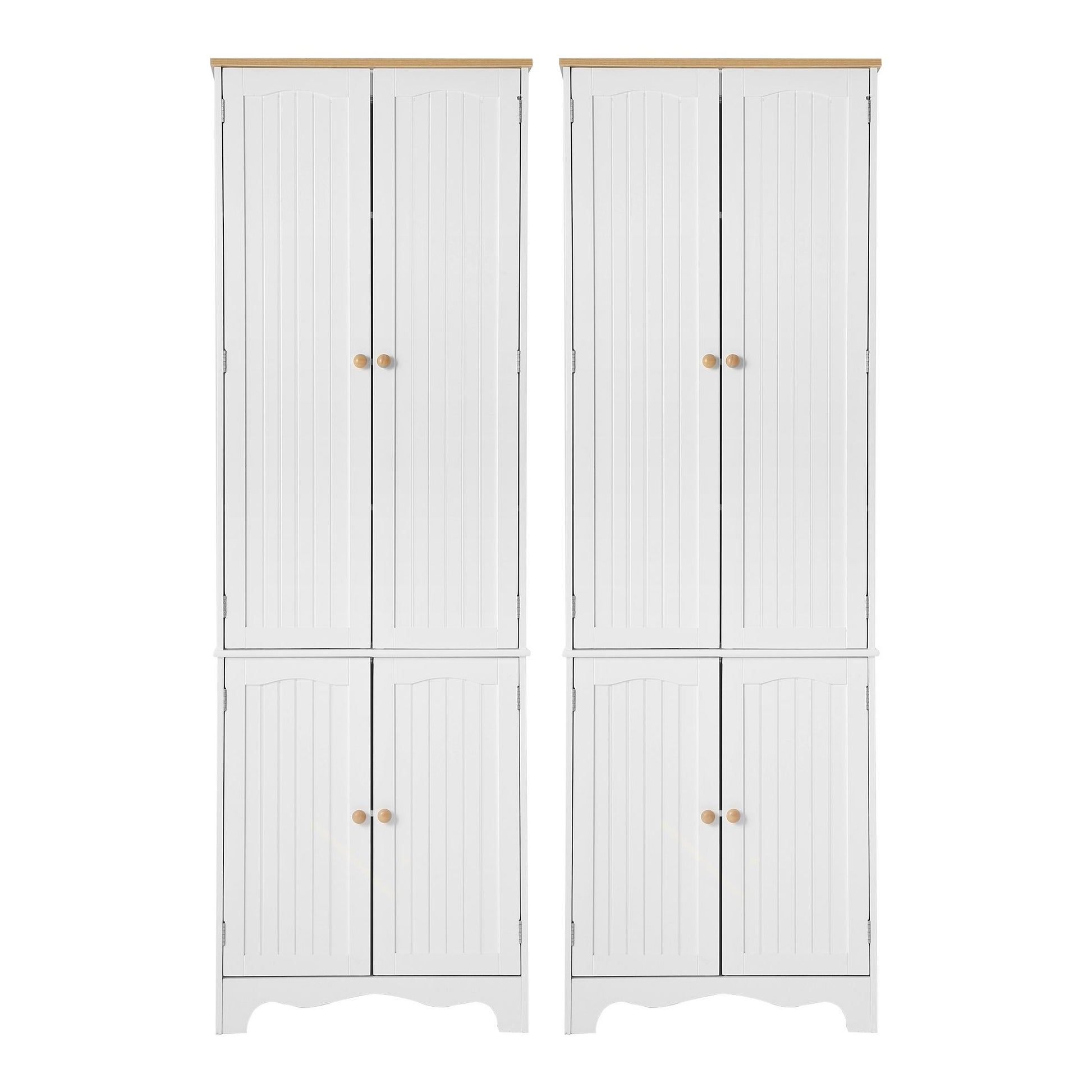 Artiss 2x Buffet Sideboard Pantry Cabinet Cupboard 6-Tiers Storage Shelves BERNE FURNI-P-MED-01-WH-ABX2