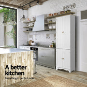 Artiss 2x Buffet Sideboard Pantry Cabinet Cupboard 6-Tiers Storage Shelves BERNE FURNI-P-MED-01-WH-ABX2