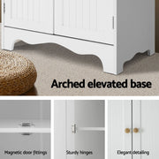 Artiss 2x Buffet Sideboard Pantry Cabinet Cupboard 6-Tiers Storage Shelves BERNE FURNI-P-MED-01-WH-ABX2