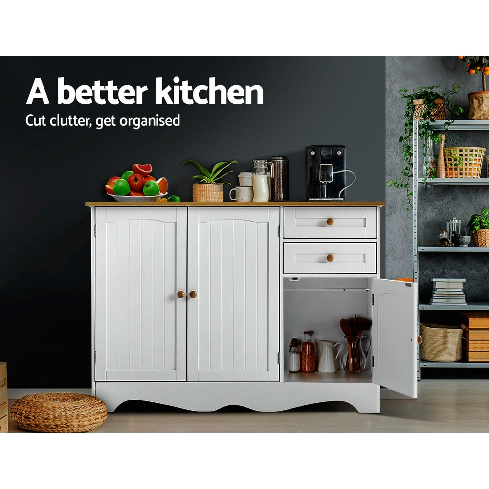 Artiss Buffet Sideboard 3 Doors - BERNE White FURNI-P-MED-03-WH-AB