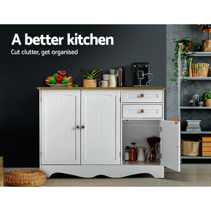 Artiss Buffet Sideboard 3 Doors - BERNE White FURNI-P-MED-03-WH-AB