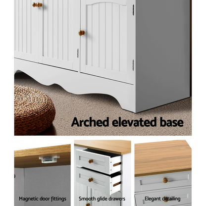 Artiss Buffet Sideboard 3 Doors - BERNE White FURNI-P-MED-03-WH-AB