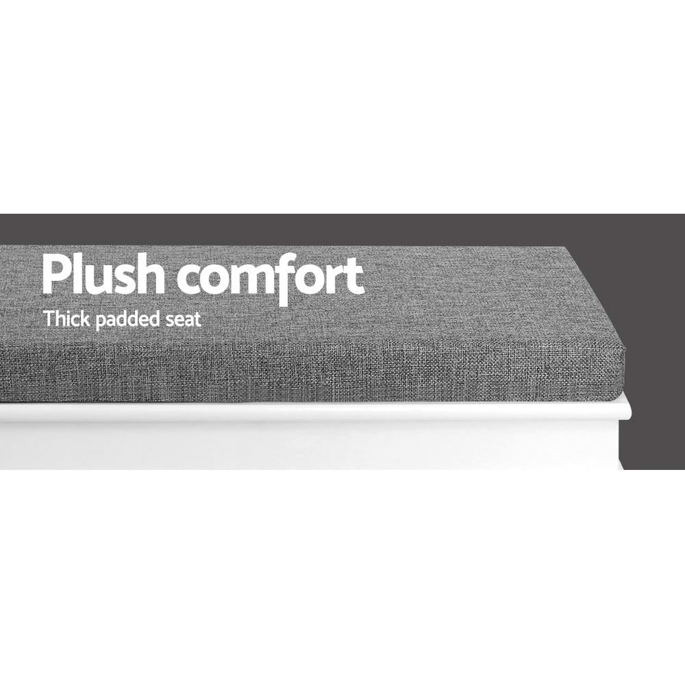 Artiss Shoe Rack Cabinet Bench 8 Pairs White FURNI-P-SHOE-BEN2D-WH