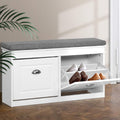 Artiss Shoe Rack Cabinet Bench 8 Pairs White FURNI-P-SHOE-BEN2D-WH