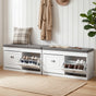 Artiss 2x Shoe Bench Set Flip Drawer White FURNI-P-SHOE-BEN2D-WHX2