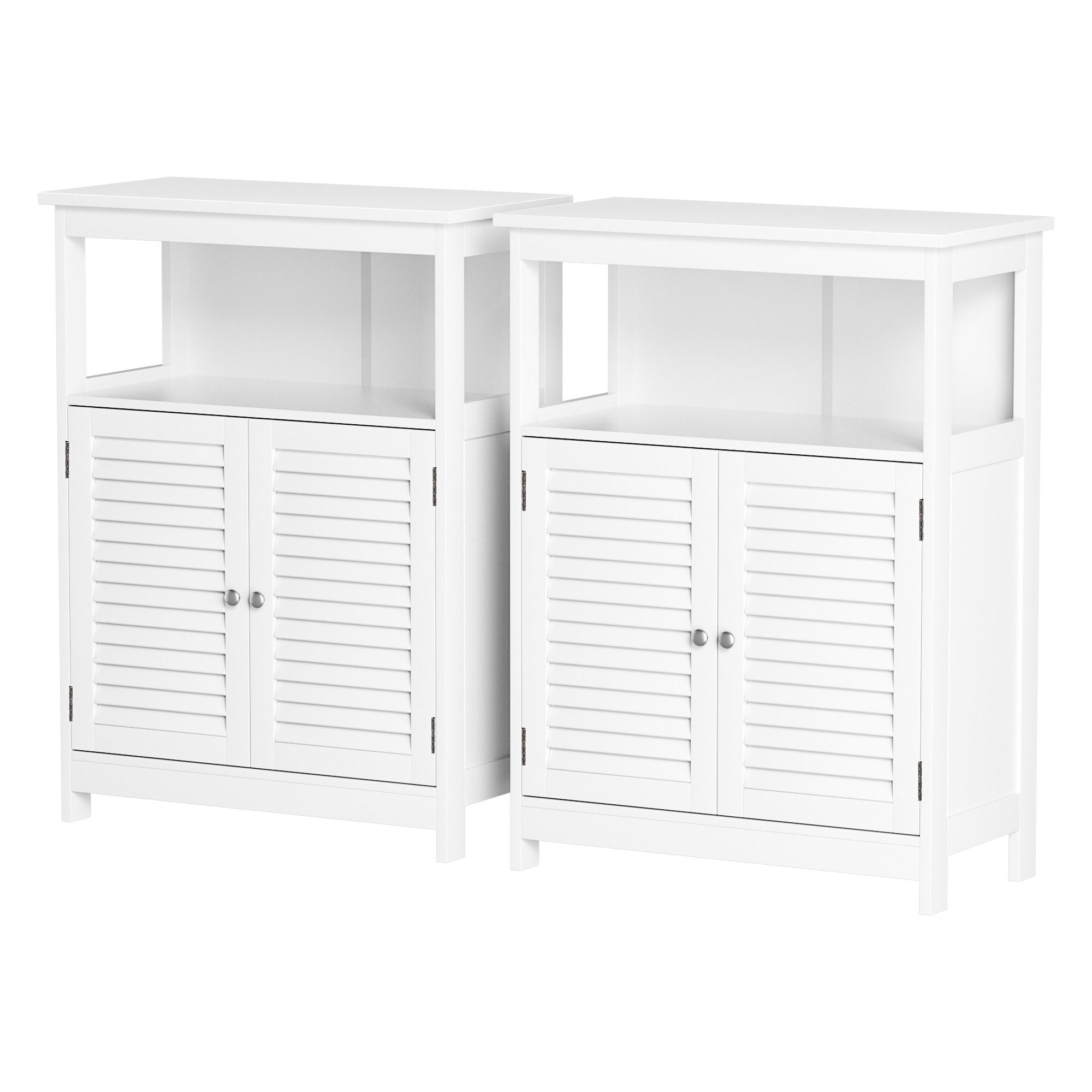 Artiss 2x Buffet Sideboard Cabinet Server Cupboard Kitchen Bathroom Storage IVOR FURNI-P-SIDE60-WHX2