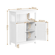 Artiss 2x Buffet Sideboard Cabinet Server Cupboard Kitchen Bathroom Storage IVOR FURNI-P-SIDE60-WHX2
