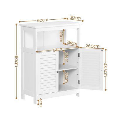Artiss 2x Buffet Sideboard Cabinet Server Cupboard Kitchen Bathroom Storage IVOR FURNI-P-SIDE60-WHX2