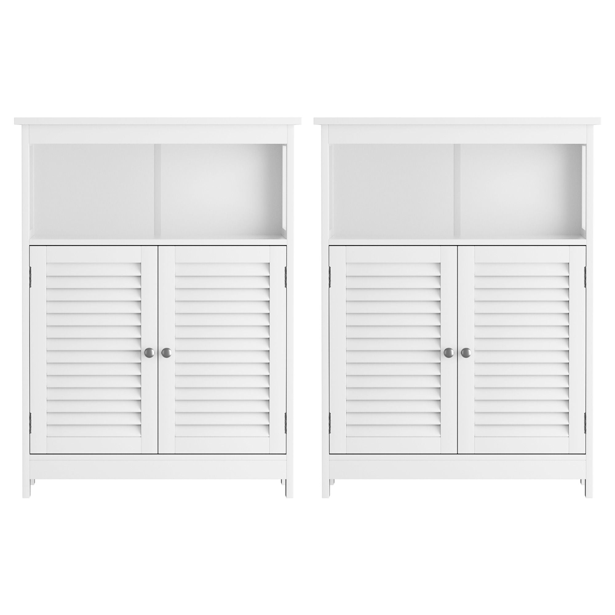 Artiss 2x Buffet Sideboard Cabinet Server Cupboard Kitchen Bathroom Storage IVOR FURNI-P-SIDE60-WHX2