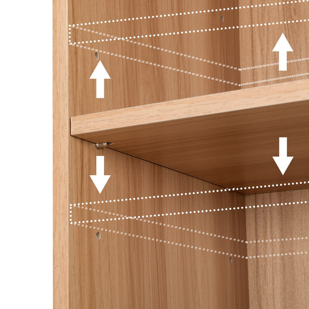 Artiss Bookshelf 8 Tiers MILO Pine FURNI-Q-BSHELF-03-WD
