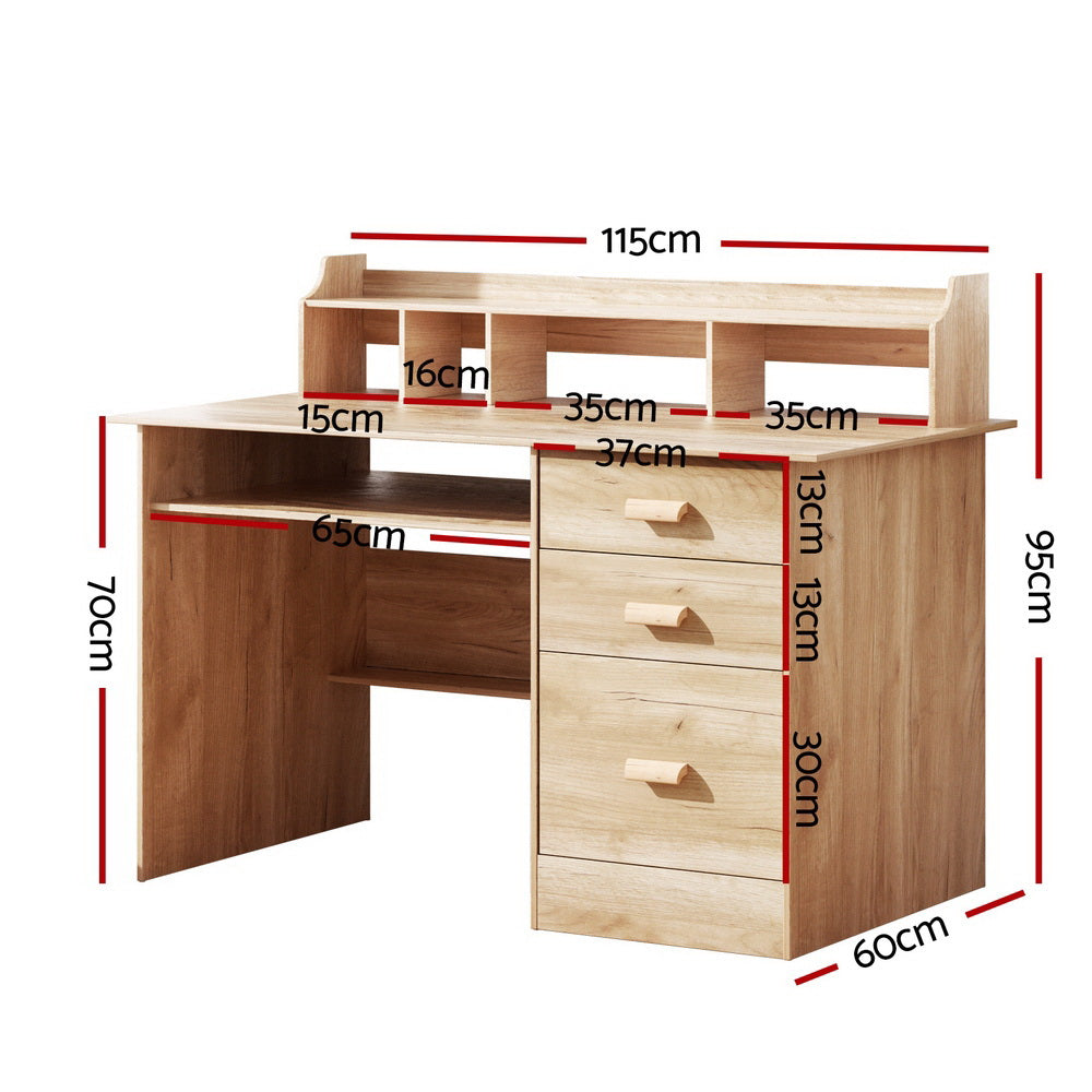 Artiss Computer Desk Office Study Desks Table Shelf Drawer FURNI-Q-CD115-PW-AB