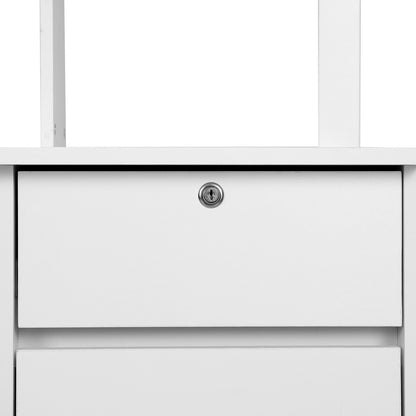 Artiss Computer Desk Office Study Desks Table Drawer Bookshelf Cabinet FURNI-Q-CD134-WH-AB
