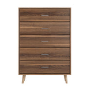 Artiss 5 Chest of Drawers - MIRI Walnut FURNI-Q-CDR-03-WD-AB