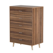 Artiss 5 Chest of Drawers - MIRI Walnut FURNI-Q-CDR-03-WD-AB