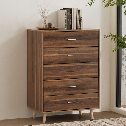 Artiss 5 Chest of Drawers - MIRI Walnut FURNI-Q-CDR-03-WD-AB