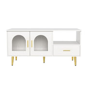 Artiss LED Coffee Table Shelf Drawer Storage White FURNI-Q-COF-LED-02-WH-AB
