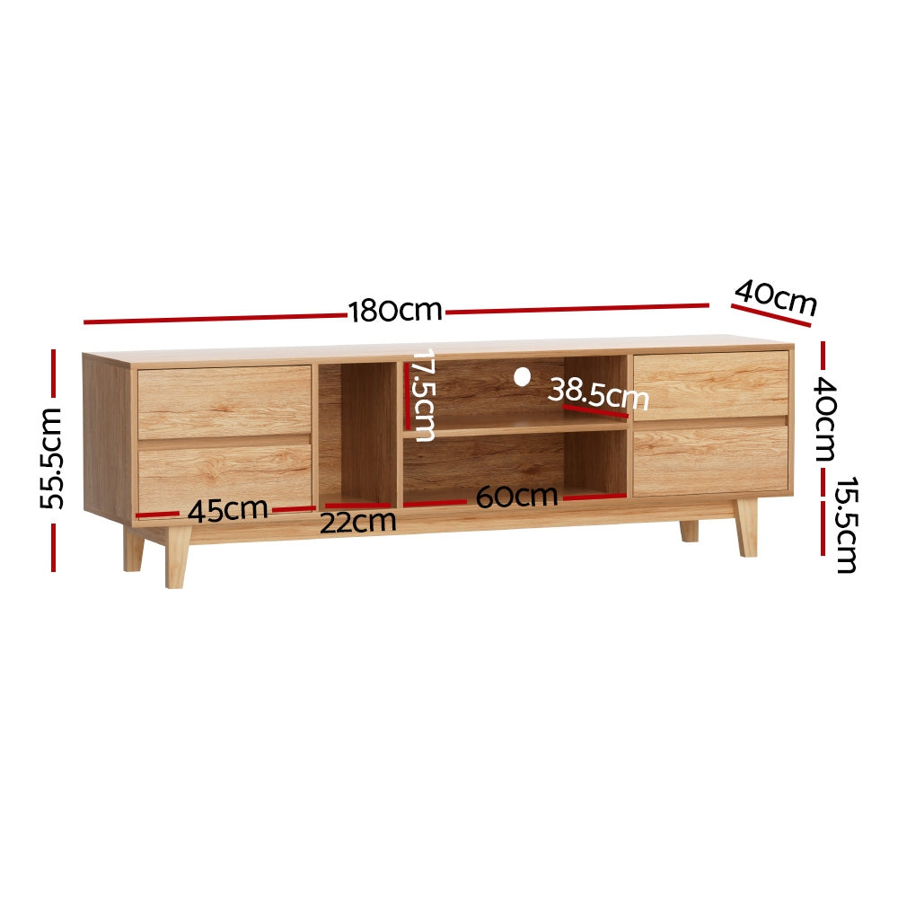 Artiss Entertainment Unit Stand TV Cabinet Storage Drawer Shelf 180cm Wooden FURNI-Q-CT01-TV180-WD-AB