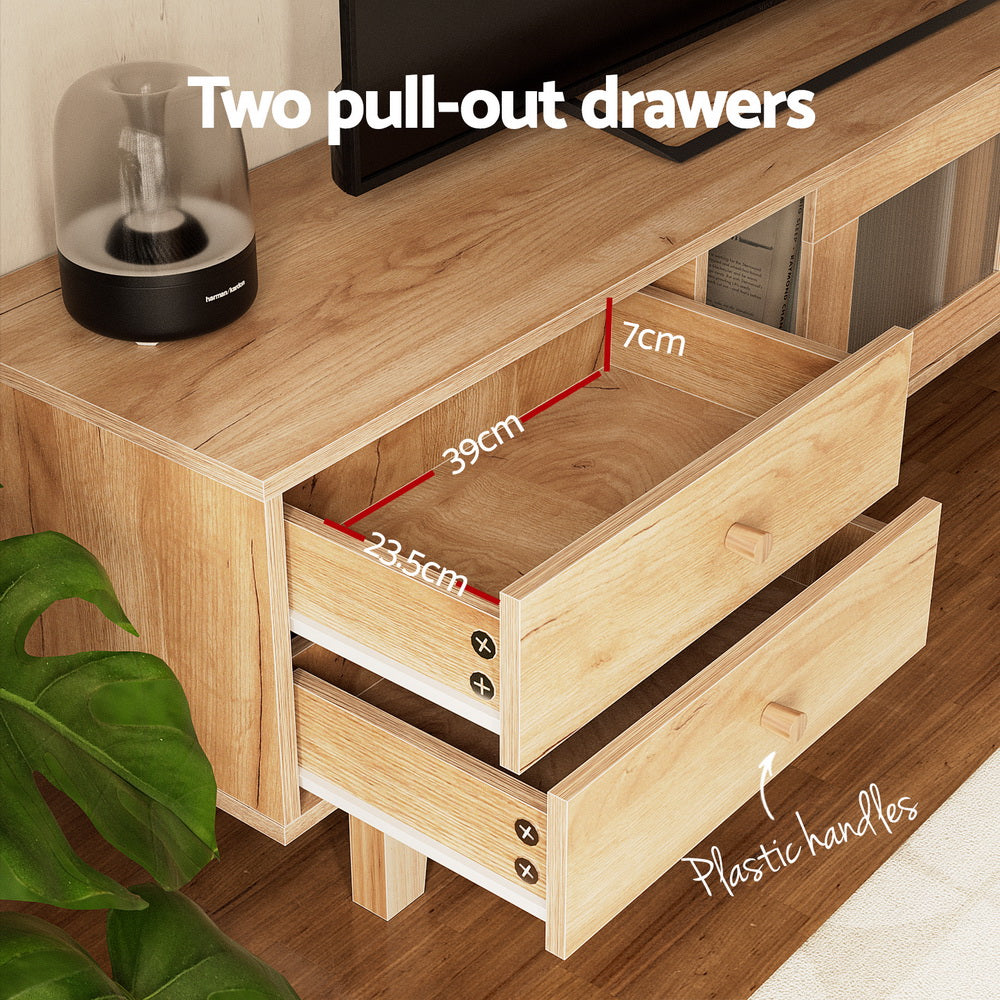Artiss TV Cabinet Entertainment Unit Stand Storage Drawer 180CM FURNI-Q-CT02-TV180-WD-AB