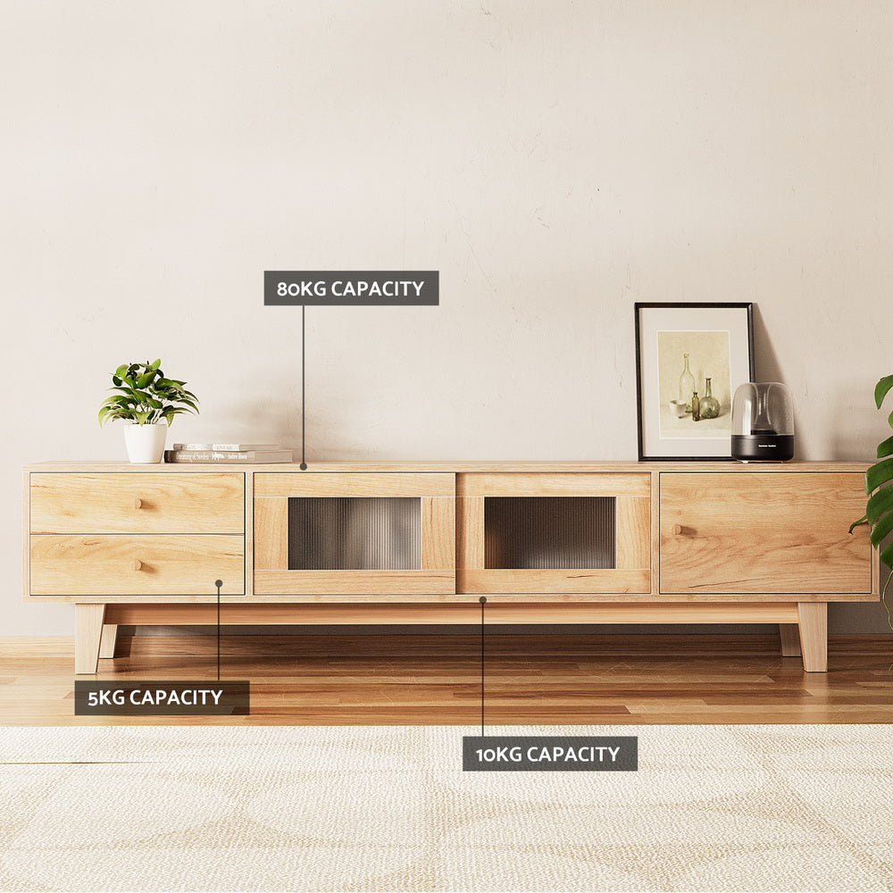 Artiss TV Cabinet Entertainment Unit Stand Storage Drawer 180CM FURNI-Q-CT02-TV180-WD-AB