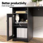 Artiss Computer Desk Home Office Study Desks L-shaped Corner Table with Storage FURNI-Q-DESK-L-BK-ABC
