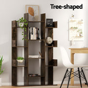 Artiss Tree-Shaped Bookshelf ROMI Walnut FURNI-Q-DSHELF-01-BR