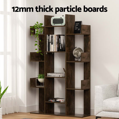 Artiss Tree-Shaped Bookshelf ROMI Walnut FURNI-Q-DSHELF-01-BR