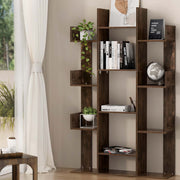Artiss Tree-Shaped Bookshelf ROMI Walnut FURNI-Q-DSHELF-01-BR