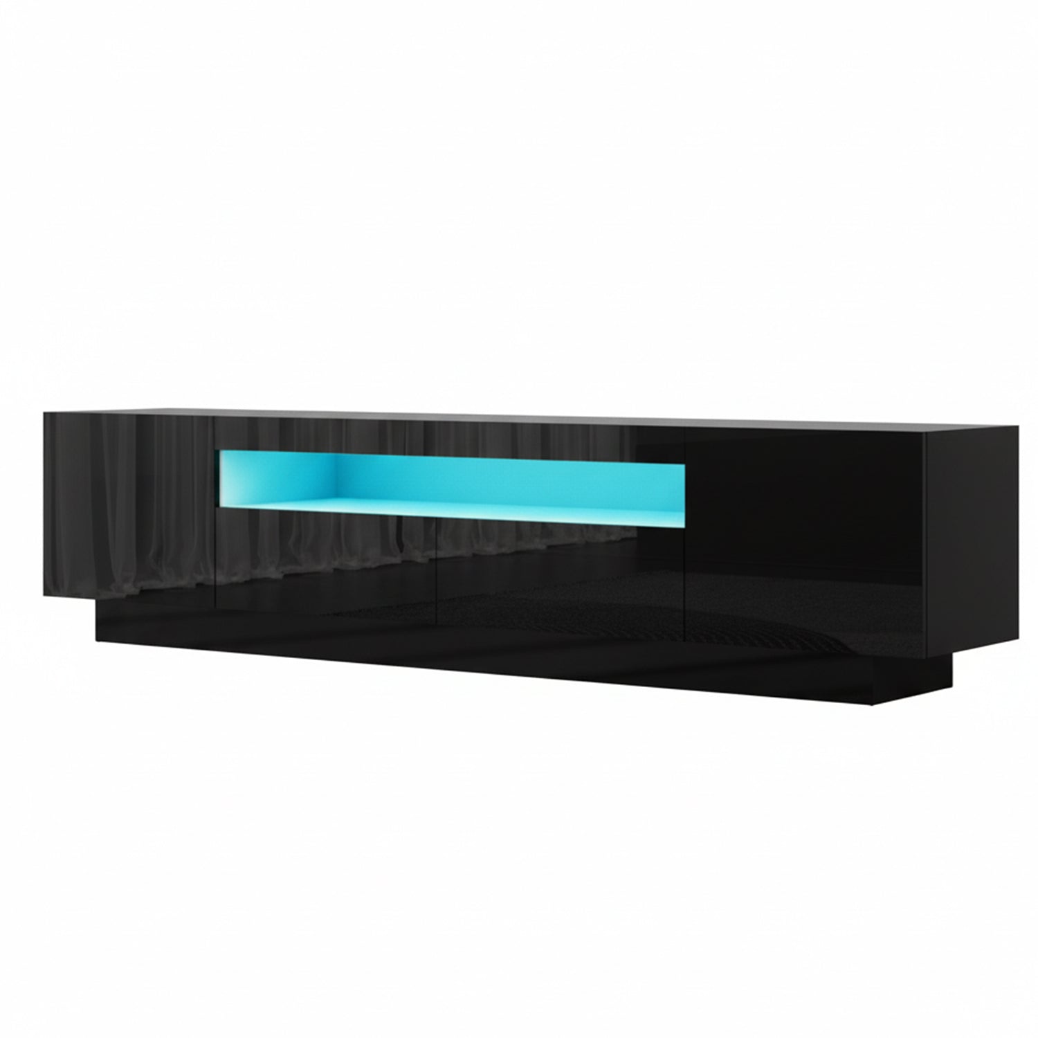 Artiss TV Unit Entertainment Unit Storage Drawer RGB LED 180cm Black FURNI-Q-LED-TV180-2D-BK-AB