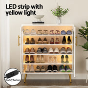 Artiss Shoe Rack 5-tier 20 Pairs Storage LED Light FURNI-Q-SHOE-LED-01-WH-AB