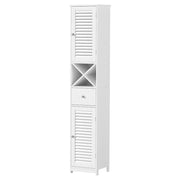 Artiss Bathroom Storage Cabinet 170cm Tall Slim Organiser Toilet Corner Adjustable Shelf Louver Door White FURNI-S-BATH-X170-WH