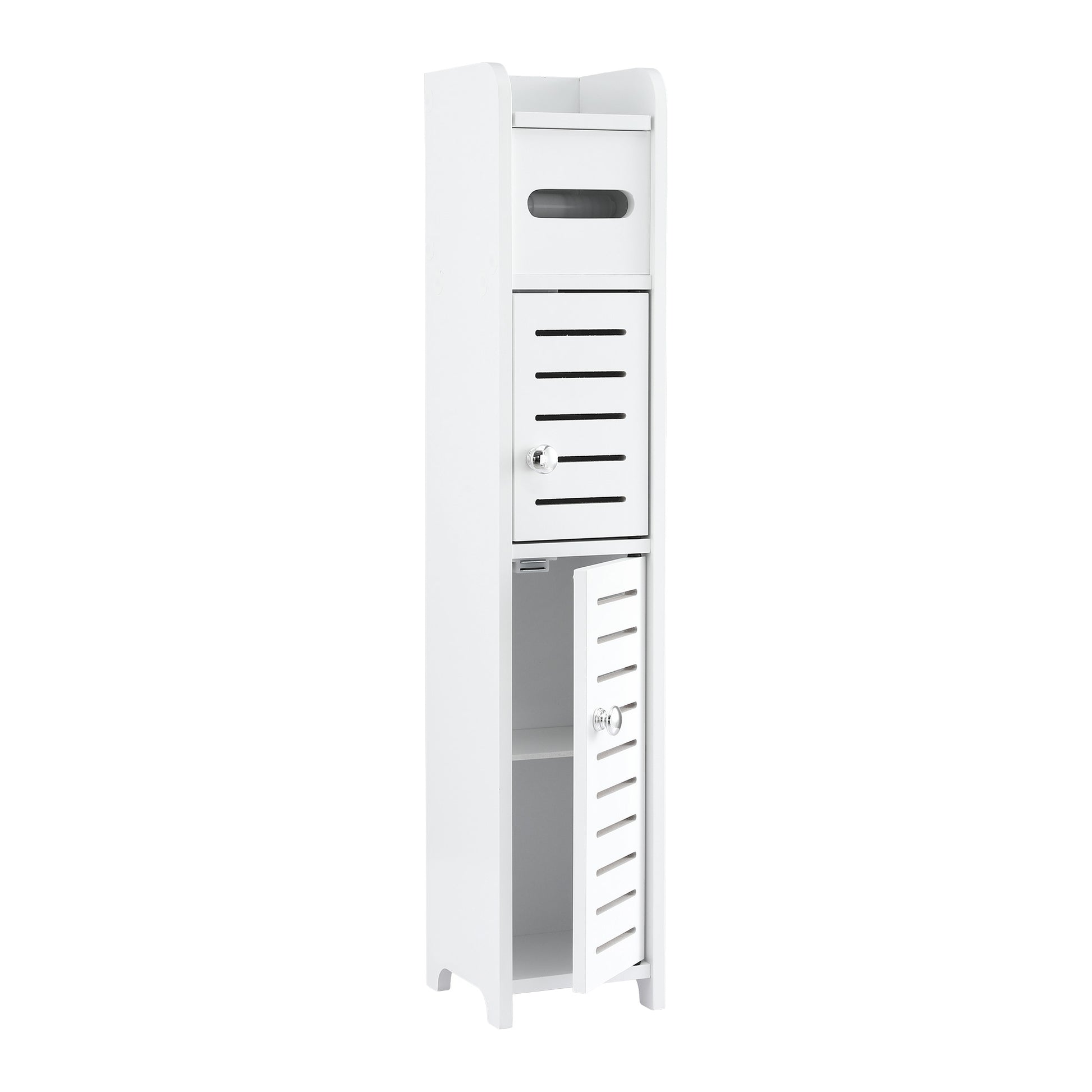 Artiss Bathroom Storage Cabinet 3-Tier Slim Toilet Paper Holder Organizer White FURNI-S-DIY-LVD02-WH