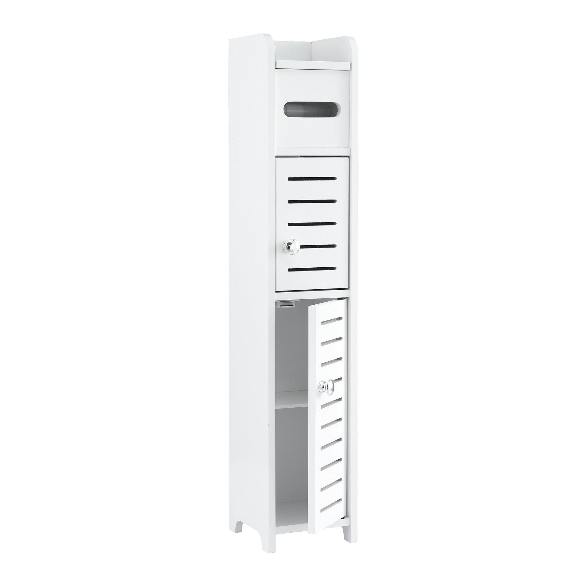Artiss Bathroom Storage Cabinet 3-Tier Slim Toilet Paper Holder Organizer White FURNI-S-DIY-LVD02-WH