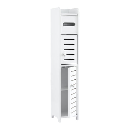 Artiss Bathroom Storage Cabinet 3-Tier Slim Toilet Paper Holder Organizer White FURNI-S-DIY-LVD02-WH