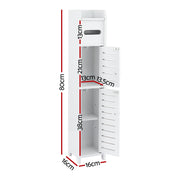 Artiss Bathroom Storage Cabinet 3-Tier Slim Toilet Paper Holder Organizer White FURNI-S-DIY-LVD02-WH