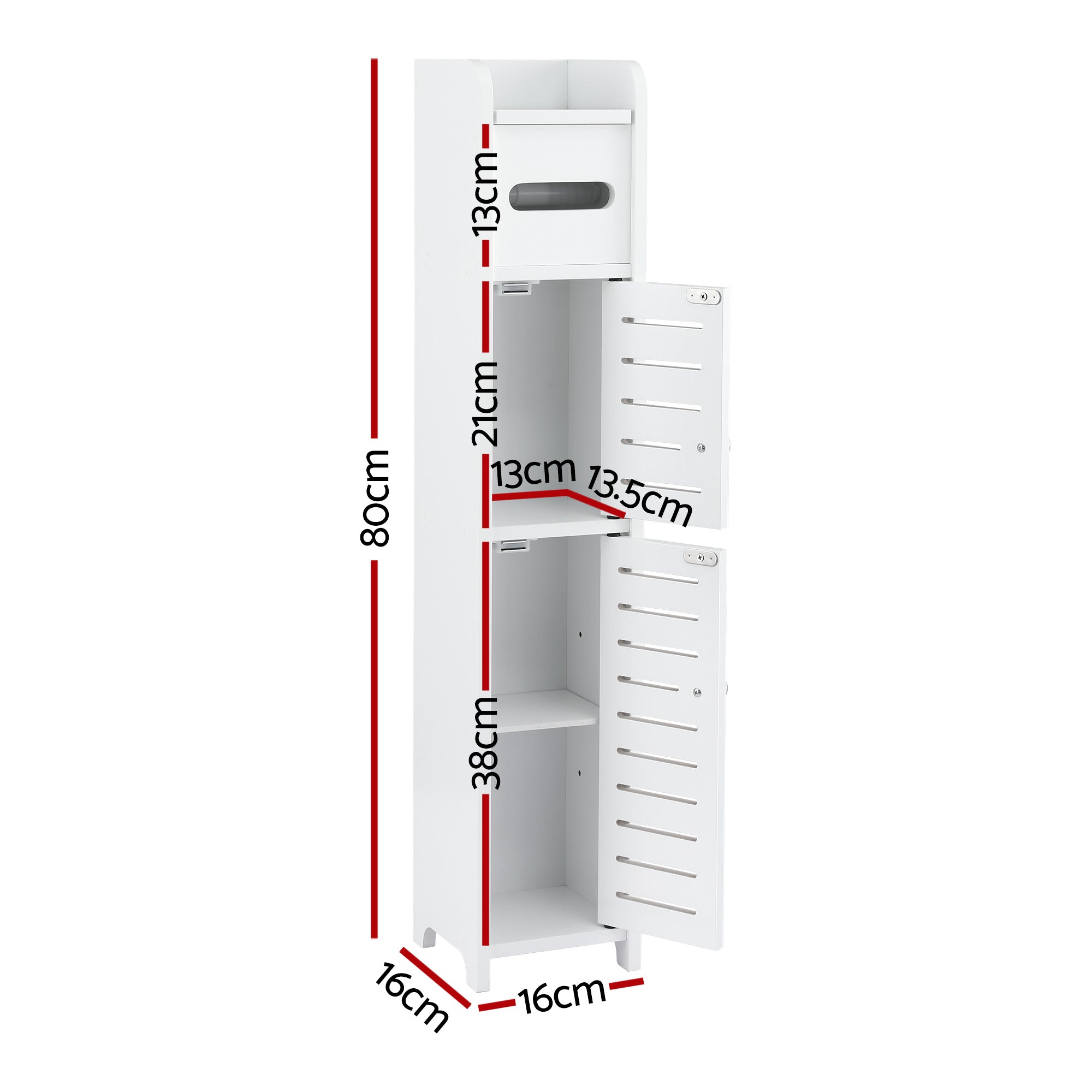 Artiss Bathroom Storage Cabinet 3-Tier Slim Toilet Paper Holder Organizer White FURNI-S-DIY-LVD02-WH