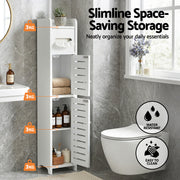 Artiss Bathroom Storage Cabinet 3-Tier Slim Toilet Paper Holder Organizer White FURNI-S-DIY-LVD02-WH