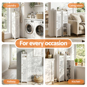Artiss Bathroom Storage Cabinet 3-Tier Slim Toilet Paper Holder Organizer White FURNI-S-DIY-LVD02-WH